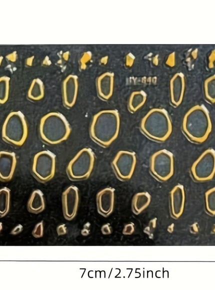 KissICON Gold-1 💋 Golden Nail Art Stickers 3D Self-Adhesive -