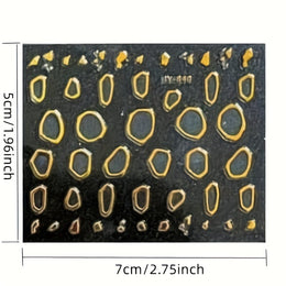 KissICON Gold-1 💋 Golden Nail Art Stickers 3D Self-Adhesive -