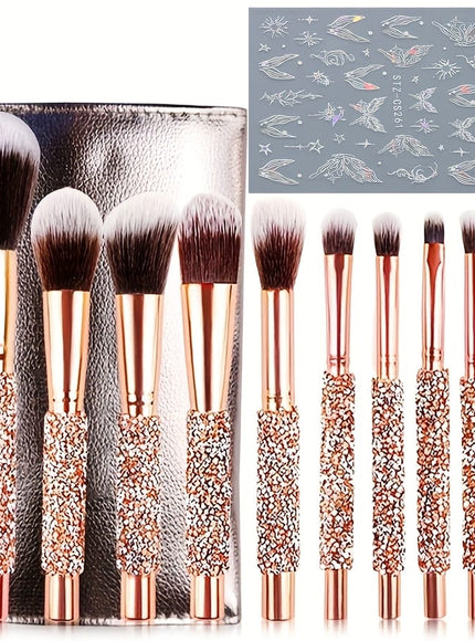 KissICON Gold + 1 nail polish 1012pc Pro Makeup Brush Set – Perfect Gift Her