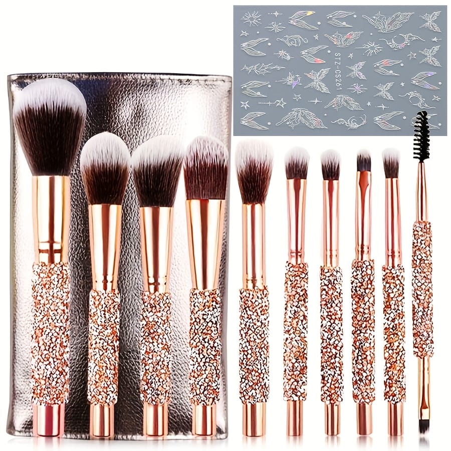 KissICON Gold + 1 nail polish 1012pc Pro Makeup Brush Set – Perfect Gift Her