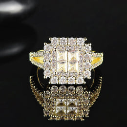 KissICON gold / 11 Kissicon Gorgeous Square Shape Ring – Iced Zircon
