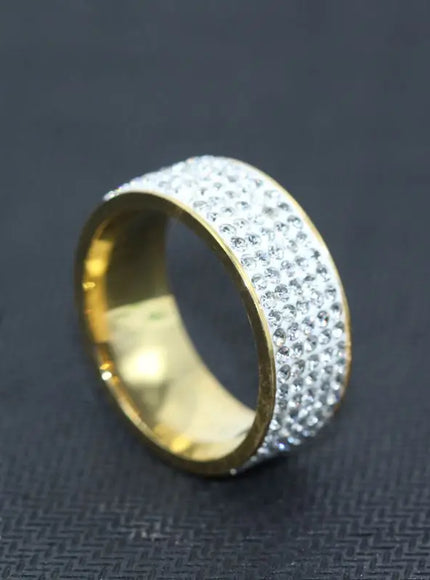 KissICON gold / 12 Silver Zircon Ring – Men Durable Stainless