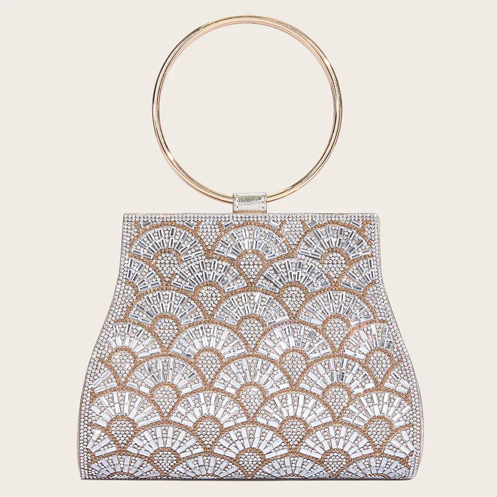 Dropshipman GOLD-3 / CHINA Women's Diamond Handbags Rhinestones Evening Bags Bridal Stones Clutch Purse Lady Clutches Bags Party Wedding Evening Bag Female