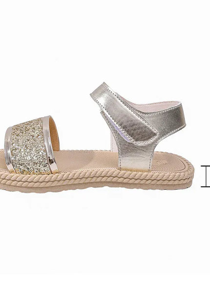 KissICON Gold / 36 Gold Silver Pu Leather Flat Sandals for Women