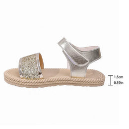 KissICON Gold / 36 Gold Silver Pu Leather Flat Sandals for Women