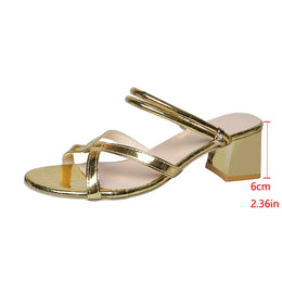 KissICON Gold / 42 Women' Luxury Gold Pu Leather High Heel Sandals