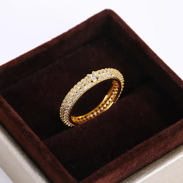 KissICON Gold / 9 KissIcon Geometric White Zircon Ring - Silver Plated Shine