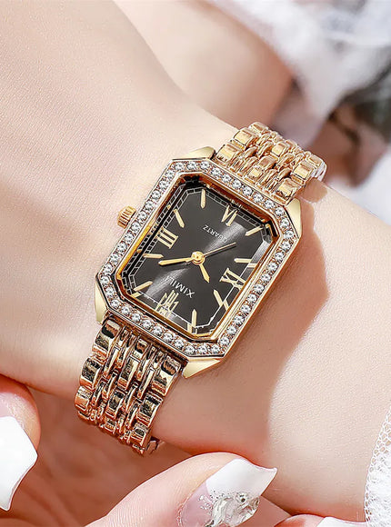 KissICON Gold black KissIcon 2025 Brand Watch Women Diamond Quartz -