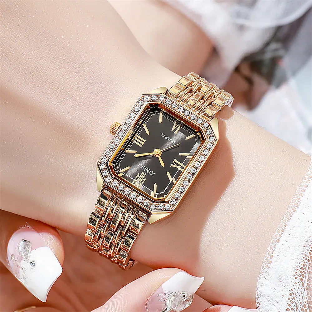 KissICON Gold black KissIcon 2025 Brand Watch Women Diamond Quartz -