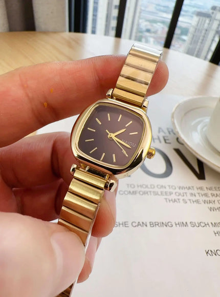 KissICON Gold black KissIcon College Style Watch Women Square Small Dial