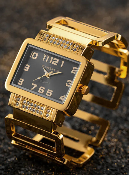 KissICON Gold black KissIcon UTHAI W112 Fashion Women Watch - Rectangle