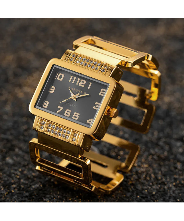 KissICON Gold black KissIcon UTHAI W112 Fashion Women Watch - Rectangle