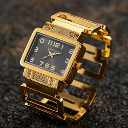 KissICON Gold black KissIcon UTHAI W112 Fashion Women Watch - Rectangle