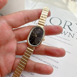 KissICON Gold black KissIcon Women's Watch Oval Dial Quartz Wristwatch -