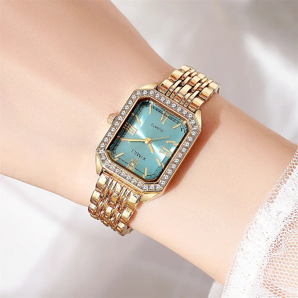 KissICON Gold blue KissIcon 2025 Brand Watch Women Diamond Quartz -