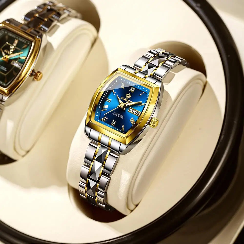 KissICON gold blue KissIcon Light Luxury Women Watch - Waterproof Calendar
