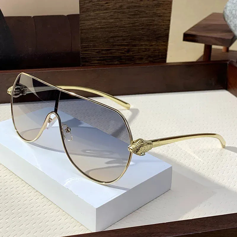 Dropshipman Gold Blue Yellow Oversized Snake Steampunk Sunglasses