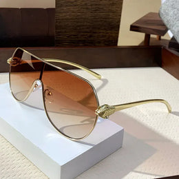 Dropshipman Gold Brown Oversized Snake Steampunk Sunglasses