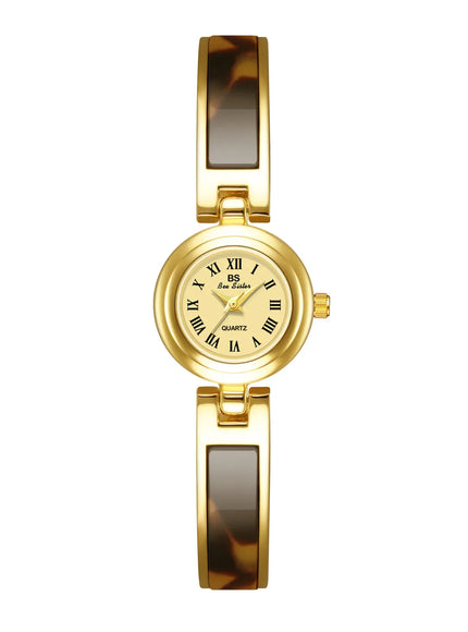 KissICON Gold BS Women Watch Retro Amber Bracelet Quartz Wristwatch