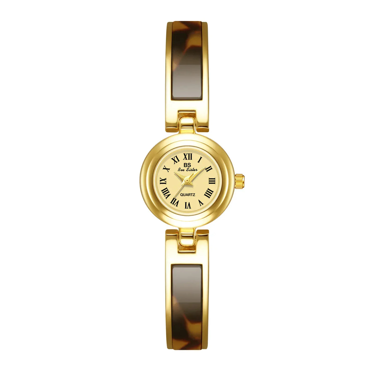 KissICON Gold BS Women Watch Retro Amber Bracelet Quartz Wristwatch