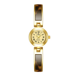 KissICON Gold BS Women Watch Retro Amber Bracelet Quartz Wristwatch