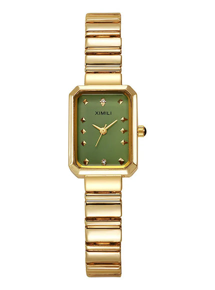 KissICON Gold green KissIcon Women Gold Square Watch - Stainless Steel