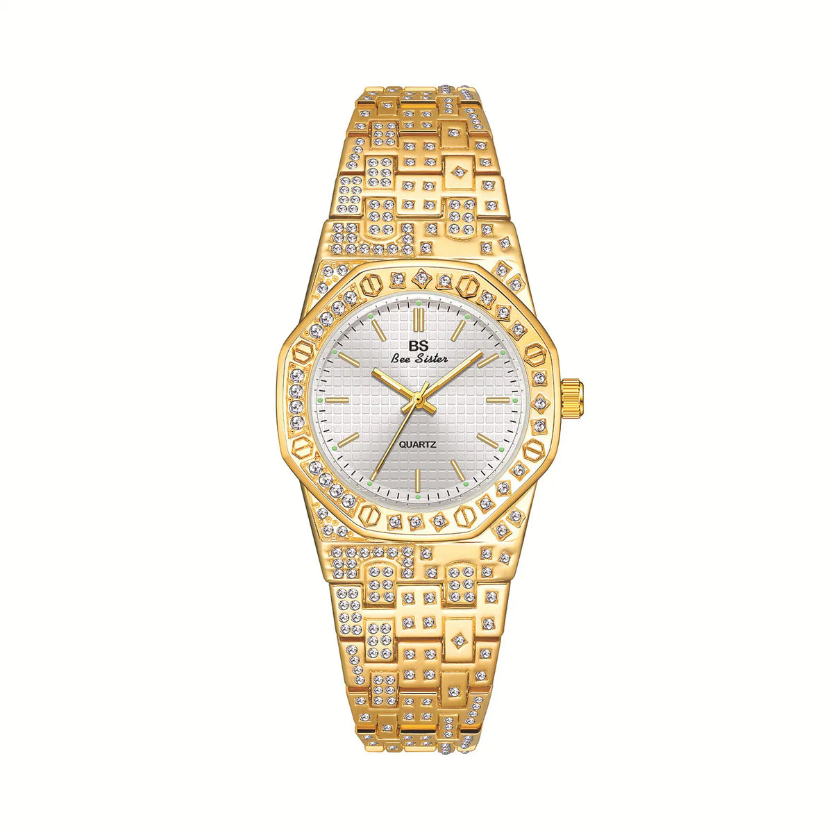 KissICON Gold KissIcon BS Women's Watch Luxury Diamonds - Waterproof