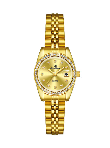 KissICON Gold KissIcon BS Women Watch Calendar Quartz Steel Band