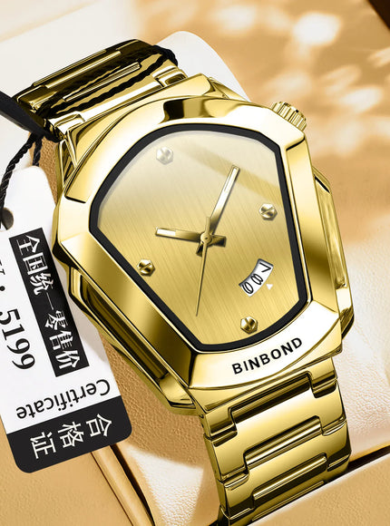 KissICON Gold KissIcon Diamond Shaped Men Watch Waterproof Strap -