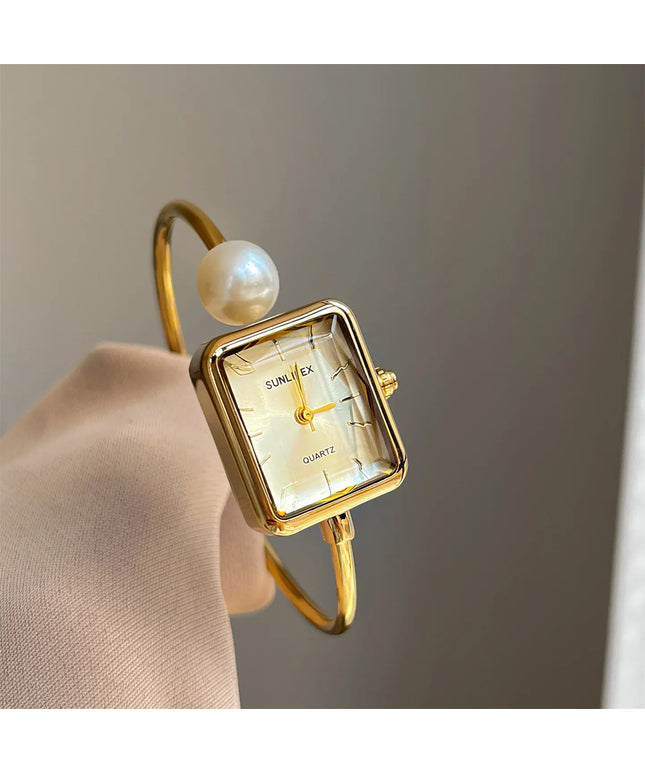 KissICON Gold KissIcon Gold Square Pearl Watch - Light Luxury