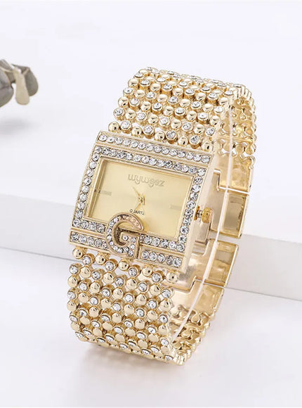 KissICON Gold KissIcon UTHAI W31 Womens Luxury Diamond Quartz Watch