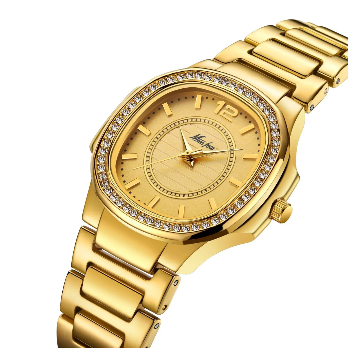 KissICON Gold KissIcon UTHAI W93 Womens Diamond Luxury Watch Gold