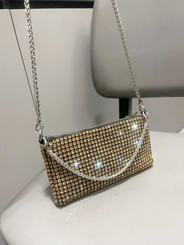 Dropshipman Gold Luxury Designer Rhinestones Clutch Purse Bag for women handle bag Shoulder Bag Purse