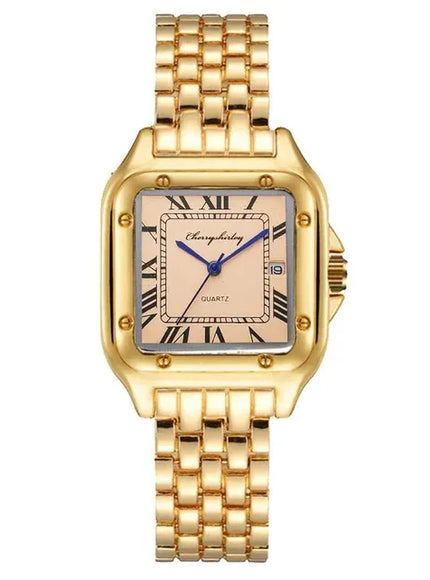 KissICON Gold Male UTHAI Women Quartz Watch Stainless Steel Band -