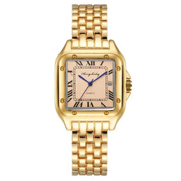 KissICON Gold Male UTHAI Women Quartz Watch Stainless Steel Band -