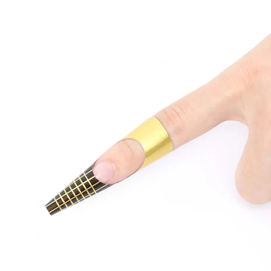 KissICON Gold Nail Art Forms 100Pcs Set For French Acrylic
