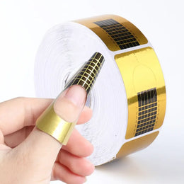 KissICON Gold Nail Art Forms 100Pcs Set For French Acrylic