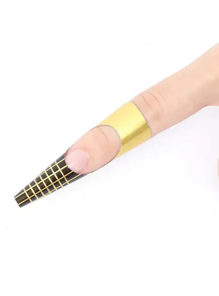 KissICON Gold Nail Art Forms 100Pcs Set For French Acrylic