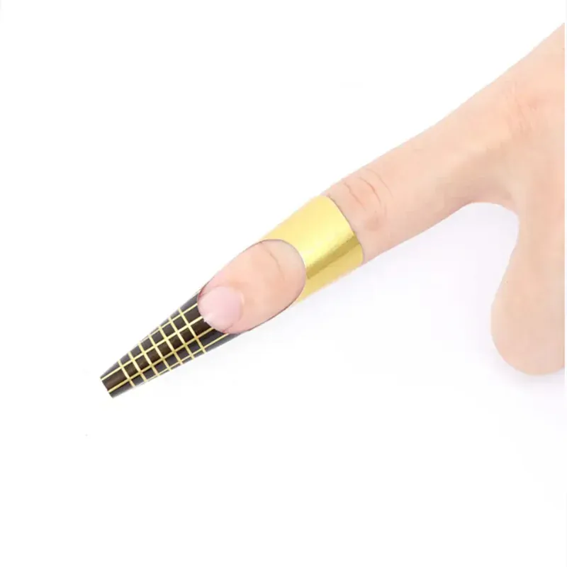 KissICON Gold Nail Art Forms 100Pcs Set For French Acrylic