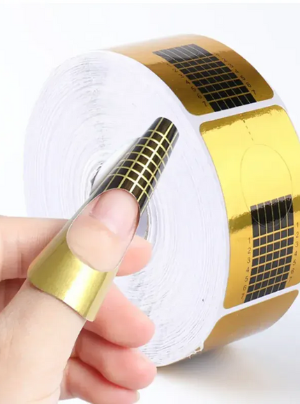 KissICON Gold Nail Art Forms 100Pcs Set For French Acrylic