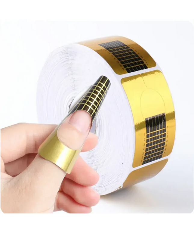 KissICON Gold Nail Art Forms 100Pcs Set For French Acrylic