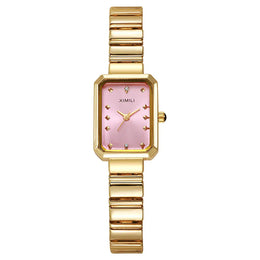 KissICON Gold pink KissIcon Women Gold Square Watch - Stainless Steel