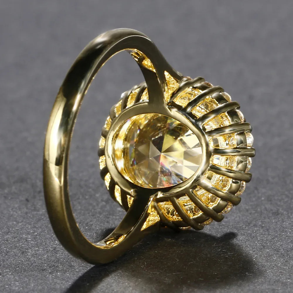 KissICON Gold Plated Zirconia Ring – 12x14mm Bling