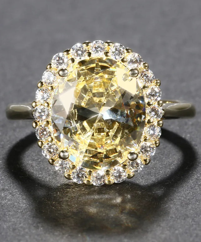 KissICON Gold Plated Zirconia Ring – 12x14mm Bling