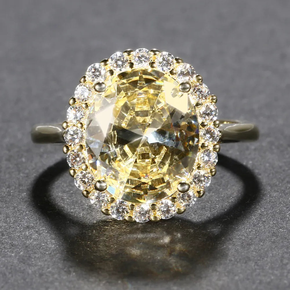 KissICON Gold Plated Zirconia Ring – 12x14mm Bling