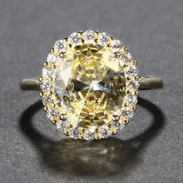 KissICON Gold Plated Zirconia Ring – 12x14mm Bling