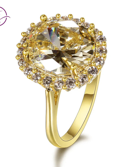 KissICON Gold Plated Zirconia Ring – 12x14mm Bling