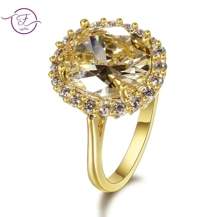 Gold Plated Zirconia Ring – 12x14mm Bling