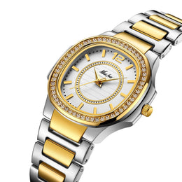 KissICON Gold silver KissIcon UTHAI W93 Womens Diamond Luxury Watch Gold