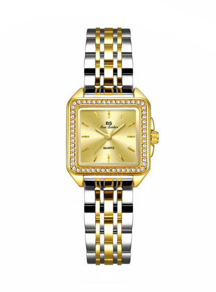 KissICON Gold silver KissIcon UTHAI Women Watch Gold Square Quartz -
